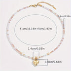 Minimal Blush Pearl Heart Necklace