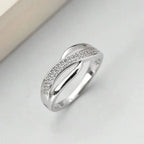 Sophisticated Gold Zirconia Statement Ring