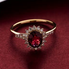 Sophisticated Red Gold Statement Ring