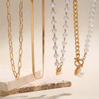 Modern Pearl Layered Necklace Set