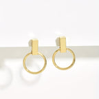 Minimalist Bar Circle Earrings