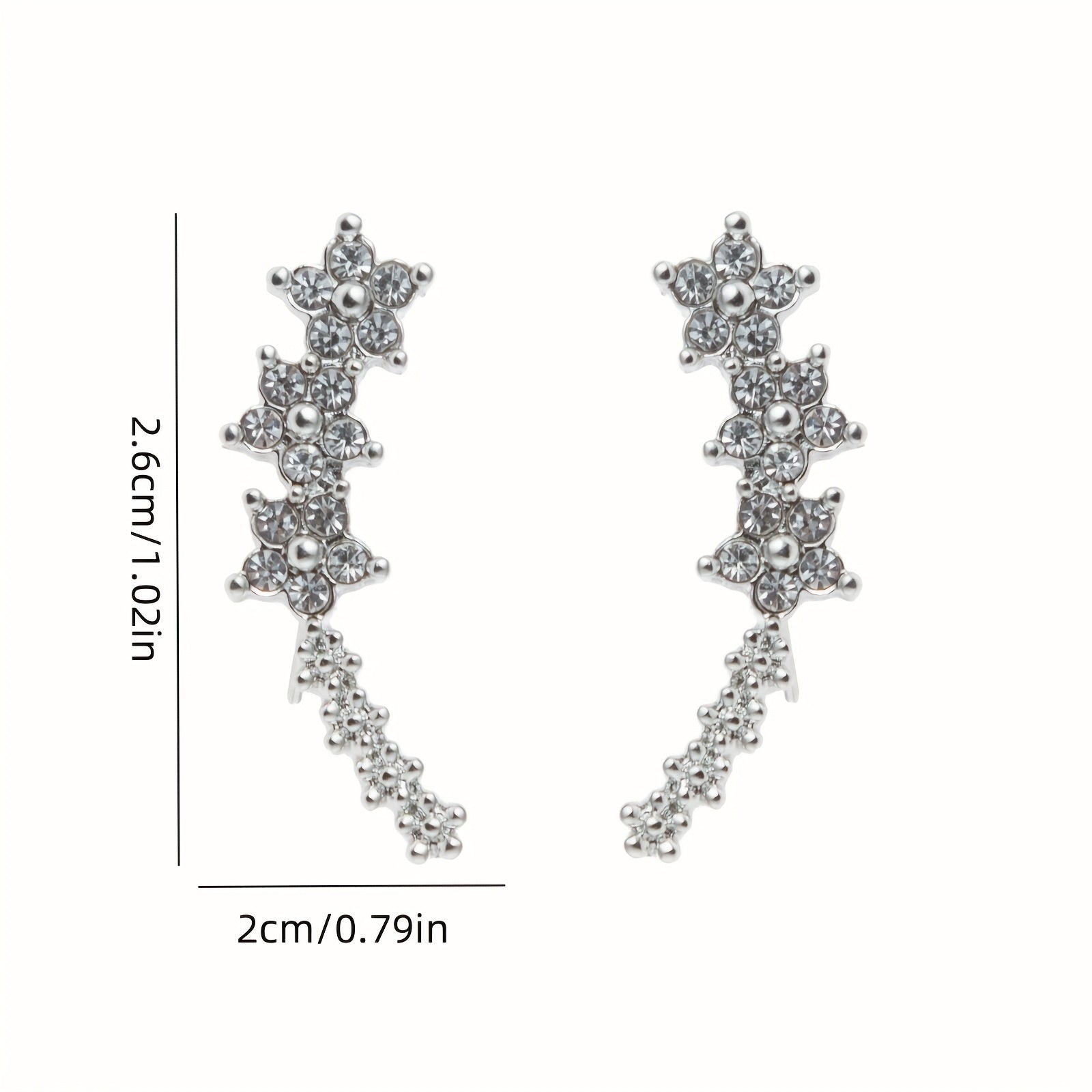 Elegant Floral Ear Climbers