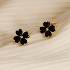 Elegant Gold Plated Flower Stud Earrings