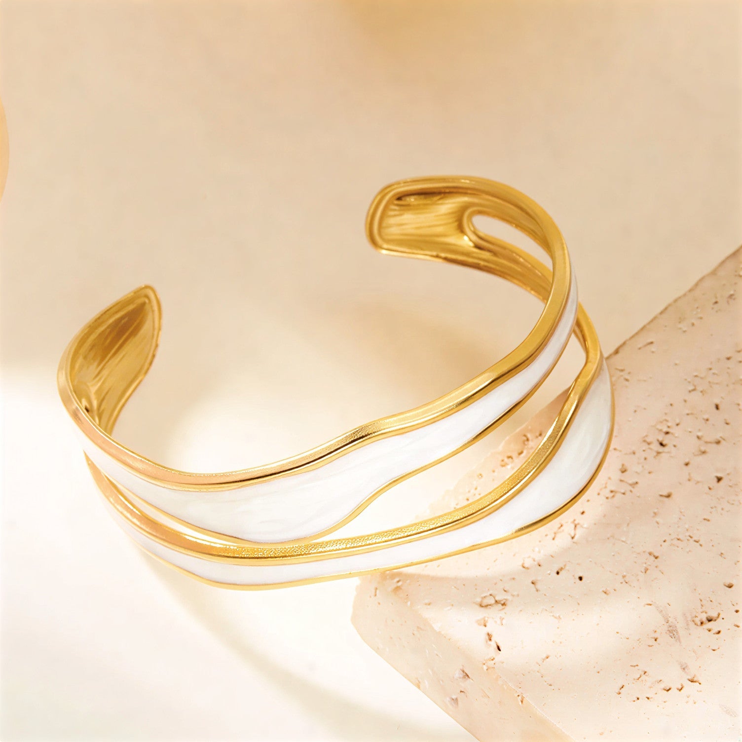 Modern Wave Stainless Steel Bracelet