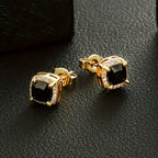 Sophisticated Gold Square Zirconia Earrings
