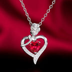 Elegant Ruby White Gold Necklace
