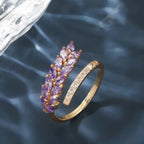 Elegant Synthetic Zircon Gold Ring