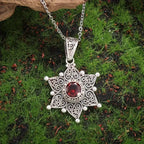 Sophisticated Ruby White Gold Necklace