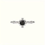 Elegant Black Square Inlay Ring