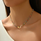 Minimal Earth Tone Heart Necklace