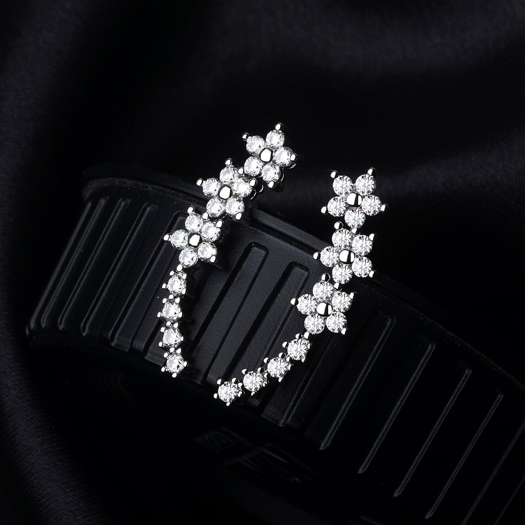 Elegant Floral Ear Climbers