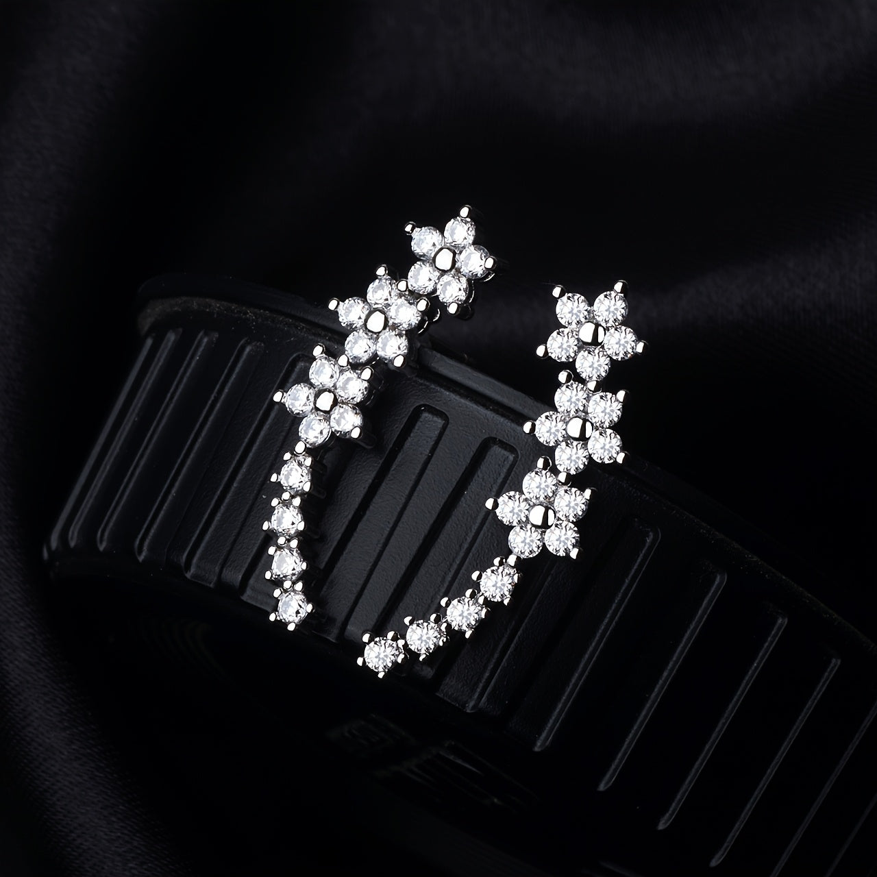 Elegant Floral Ear Climbers