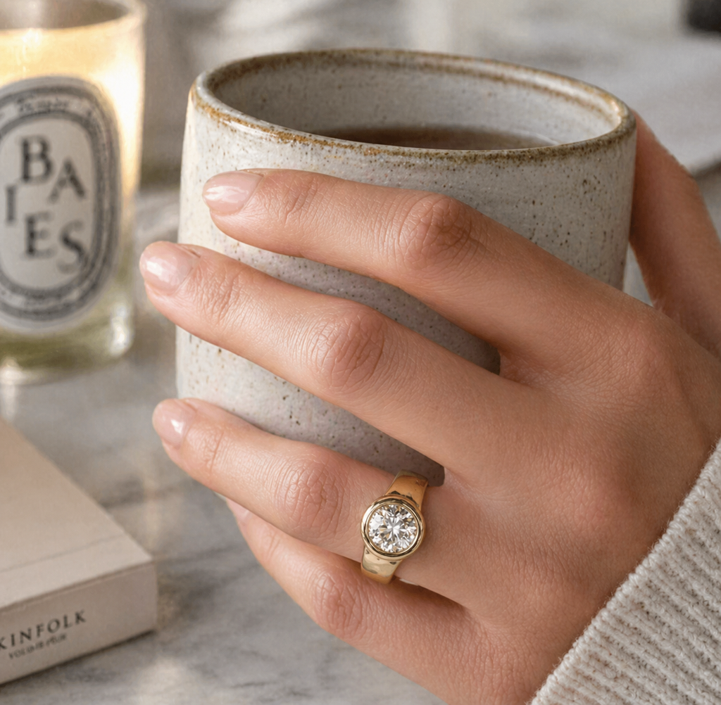 Elegant Vintage Gold Zirconia Ring