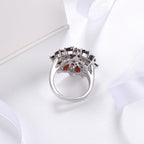 Elegant Layered Scarlet Petal Ring