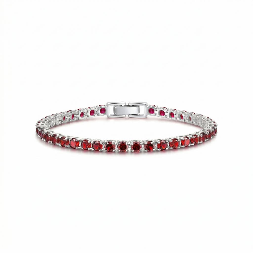 Sophisticated Ruby White Gold Bracelet