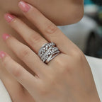 Lustrous Layered Crystal Ring