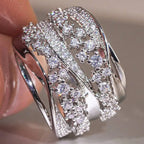 Lustrous Layered Crystal Ring