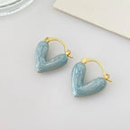 Graceful Heart Hoop Earrings