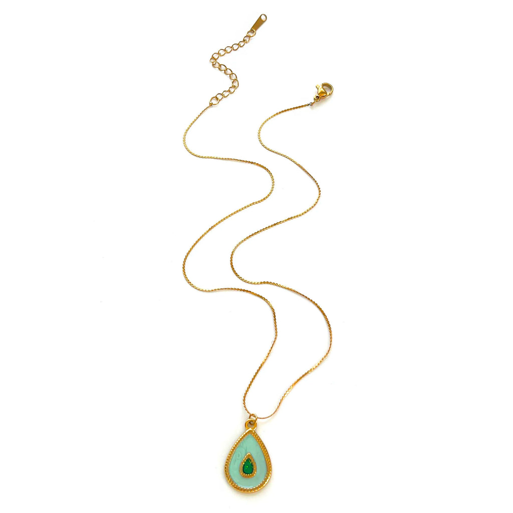 Beautiful Layered Necklace Set with Butterfly and Teardrop