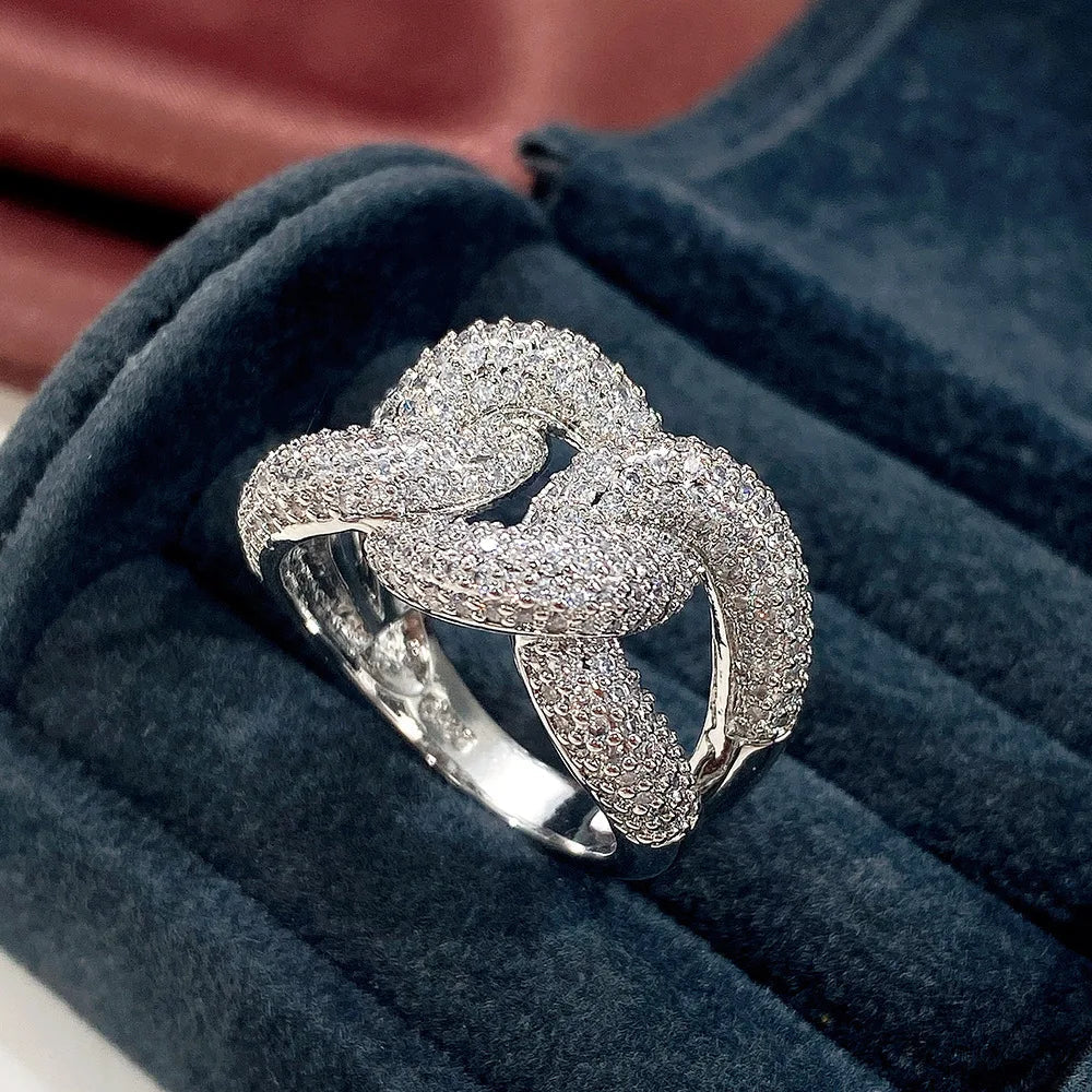 Elegant Infinity Zircon Silver Ring