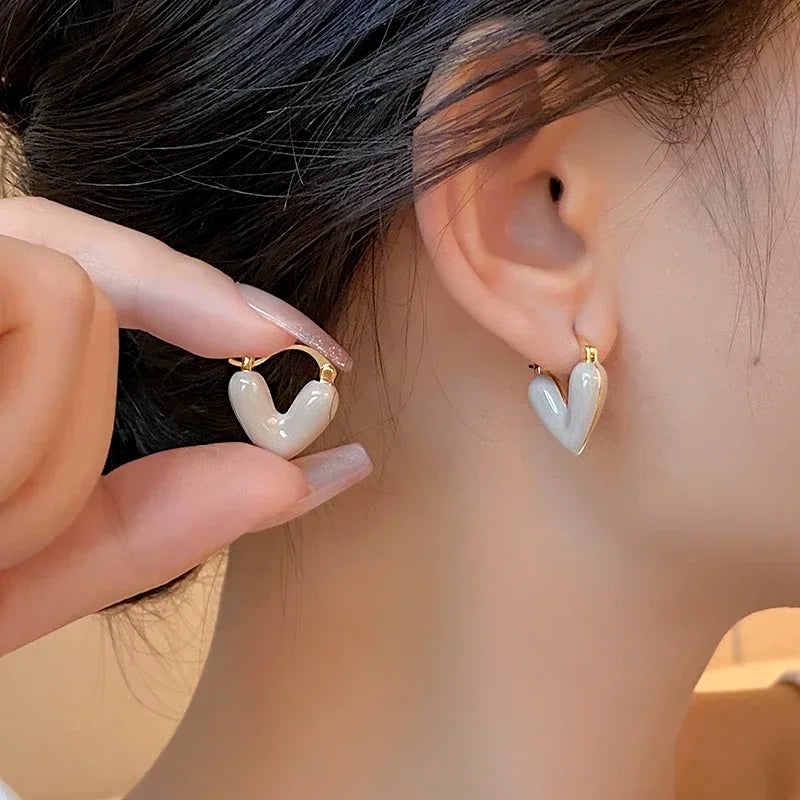 Graceful Heart Hoop Earrings