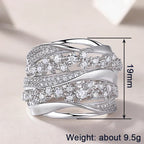 Lustrous Layered Crystal Ring