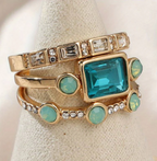 Sparkling Crystal Ring Set