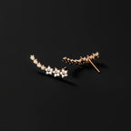 Elegant Floral Ear Climbers