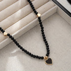 Minimal Onyx Heart Necklace