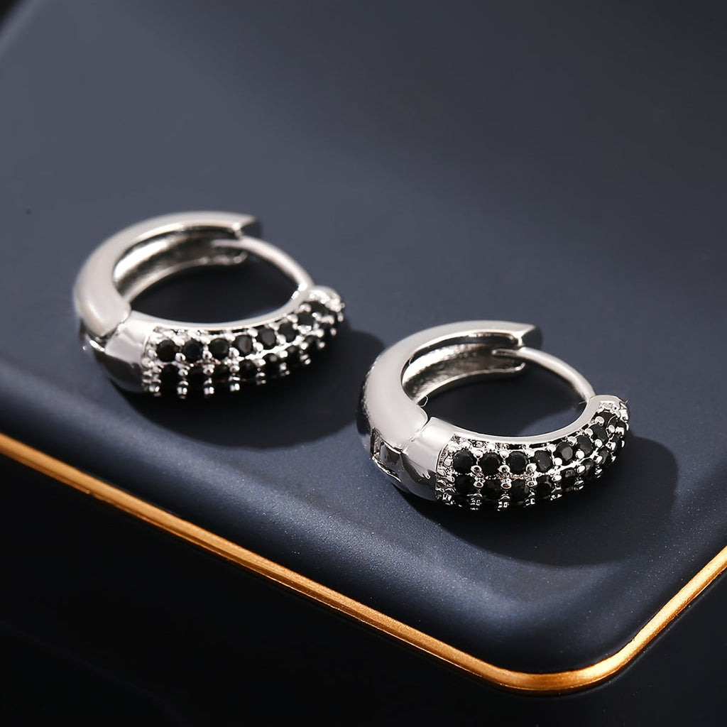Elegant Vintage Geometric Onyx Earrings