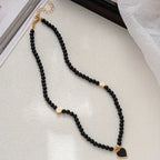 Minimal Onyx Heart Necklace