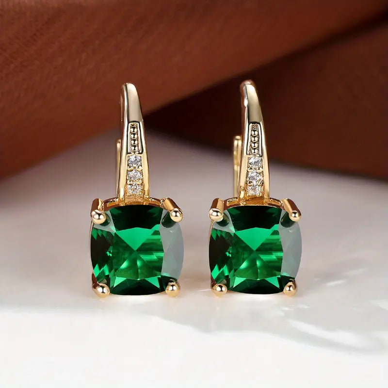 Gracious Gemstone Hoop Earrings