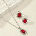 Sophisticated Ruby White Gold Set