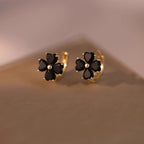 Elegant Gold Plated Flower Stud Earrings