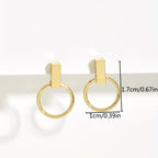 Minimalist Bar Circle Earrings