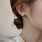 Elegant Gold Plated Flower Stud Earrings
