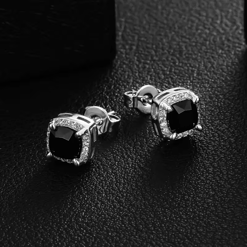 Elegant Gold Gemstone Stud Earrings