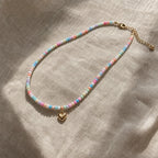 Minimal Pastel Heart Necklace