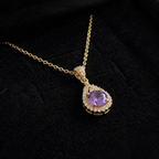 Elegant Gold Halo Pendant Necklace