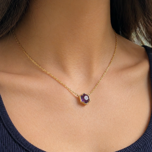 Elegant Amethyst Rose Gold Pendant