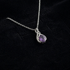 Elegant Amethyst White Gold Necklace