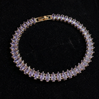 Elegant Marquise Amethyst Gold Bracelet