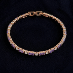 Elegant Amethyst Rose Gold Bracelet