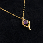 Elegant Amethyst Gold Necklace