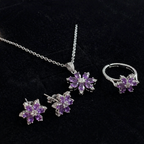 Elegant Amethyst Floral White Gold Set