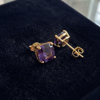 Sophisticated Amethyst Gold Studs