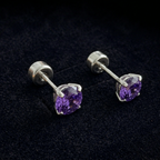 Sophisticated Amethyst White Gold Studs