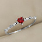 Sophisticated Ruby Gold Heart Ring