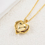 Sophisticated Ruby Heart Gold Necklace