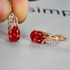 Sophisticated Ruby Glow Gold Earrings